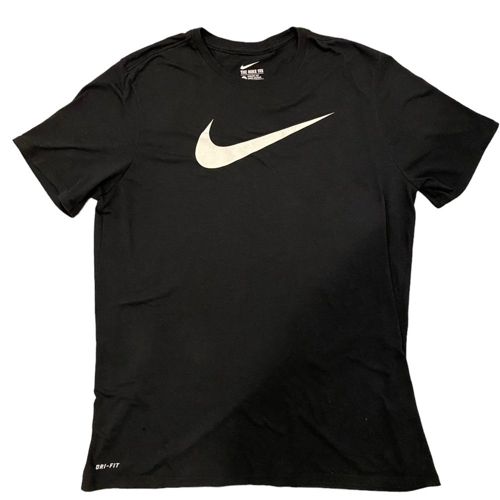 Nike Dri Fit Swoosh Logo Black T-Shirt Cotton/Polyester Size XL Men’s Unisex